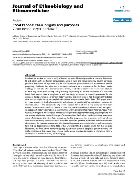 Food taboos: their origins and purposes .